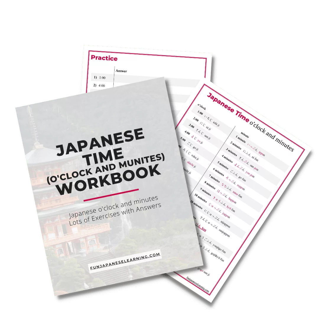 Japanese time workbook