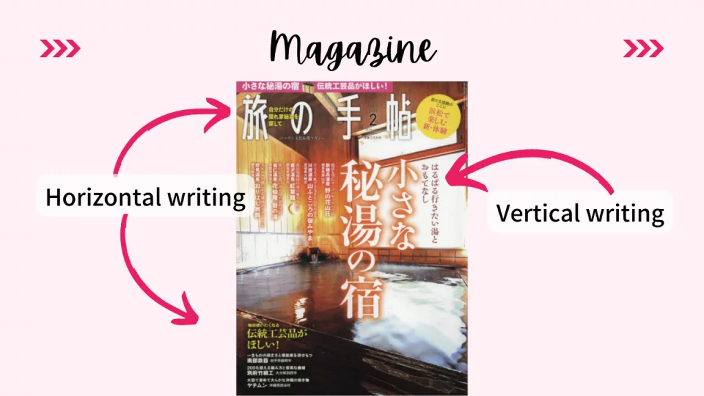 Vertical and horizontal writing in Japanese Magazine